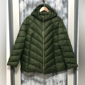 NWOT Michael Michael Kors Packable Removable Hood Puffer Jacket Size 2X